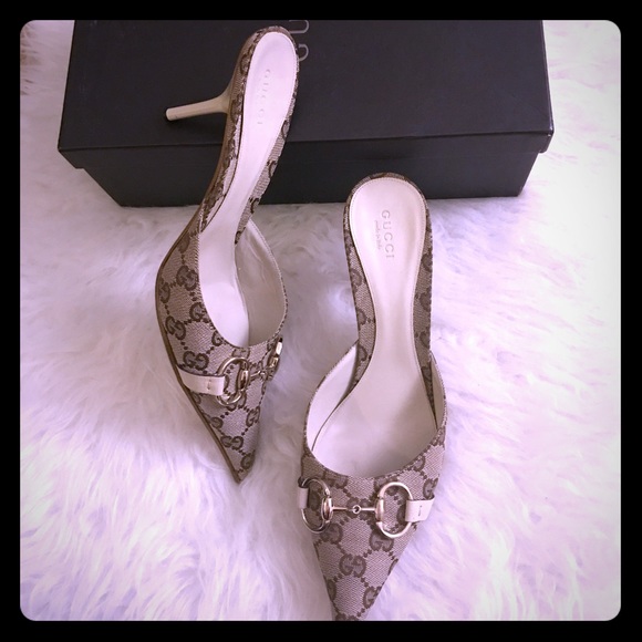 Gucci Guccissima pointed mules heels 8.5 - Picture 4 of 8